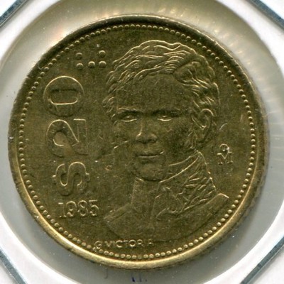 Монета Мексика 20 песо 1985 год.