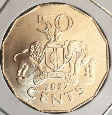 Монета Свазиленд 50 центов 2007 год