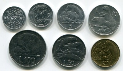 Набор Сан-Марино из 7-ми монет 1975 год.
