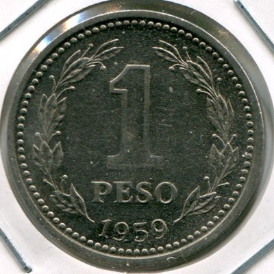 Монета Аргентина 1 песо 1959 год.