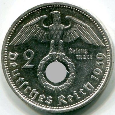 Монета Германия 2 марки 1939 год. A