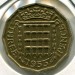 Монета Великобритания 3 пенса 1953 год.