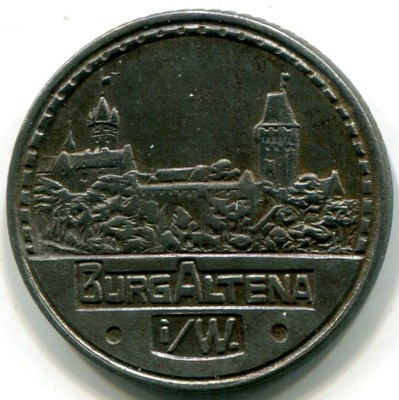 Монета Альтена 50 пфеннигов 1918 год. Нотгельд