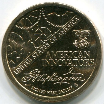 Монета США 1 доллар 2018 год. Первый патент.