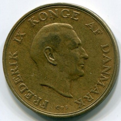 Монета Дания 1 крона 1956 г. Король Фредерик IX