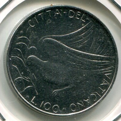 Монета Ватикан 100 лир 1972 год.