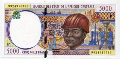 Банкнота Центральноафриканский Валютный Союз 5000 франков 2000 год. Чад