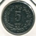 Монета Уругвай 5 песо 1989 год.
