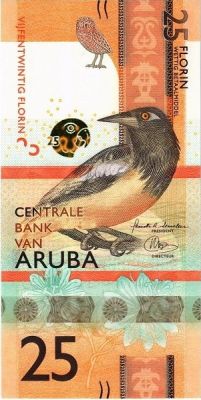 Банкнота Аруба 25 флорин 2019 год.
