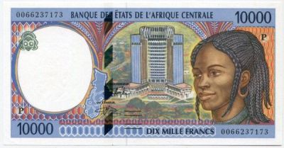 Банкнота Центральноафриканский Валютный Союз 10000 франков 2000 год. Чад