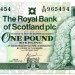 Банкнота Шотландия 1 фунт 2001 год.