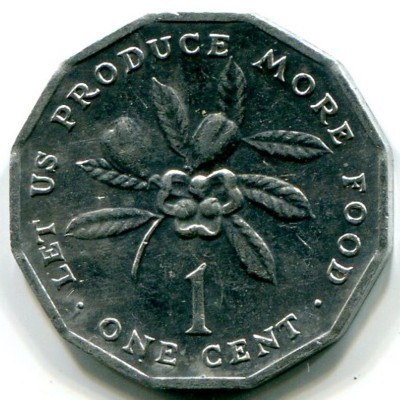 Монета Ямайка 1 цент 1975 год. FAO