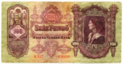 Банкнота Венгрия 100 пенго 1930 год.