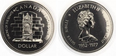 Канада, 1 доллар 1977 г. 25 лет коронации Елизаветы II