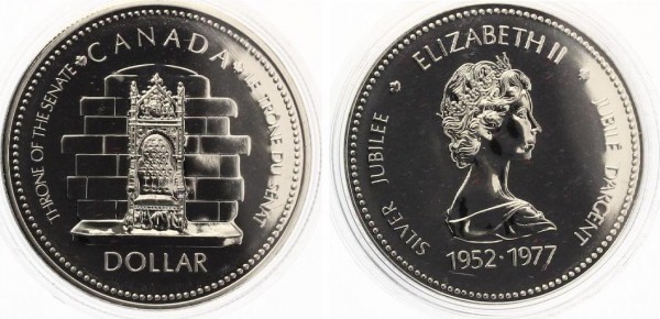 Канада, 1 доллар 1977 г. 25 лет коронации Елизаветы II