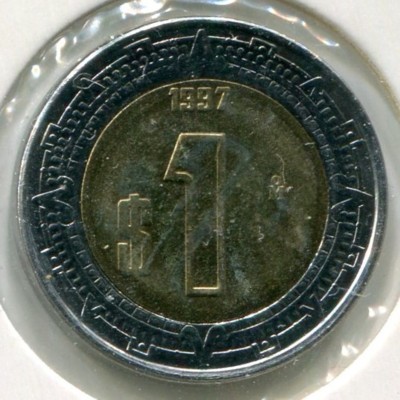 Монета Мексика 1 песо 1997 год.