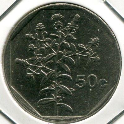 Монета Мальта 50 центов 1991 год. 