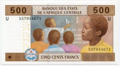 Банкнота Центральноафриканский Валютный Союз 500 франков 2002 год. Камерун