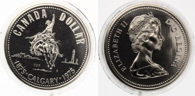 Канада, 1 доллар 1975 г. 100 лет городу Калгари