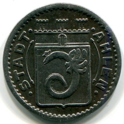 Монета Ален 10 пфеннигов 1918 год. Нотгельд