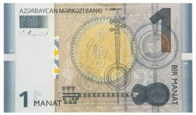 Банкнота Азербайджан 1 манат 2017 год.