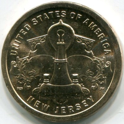 Монета США 1 доллар 2019 год. Лампа накаливания.