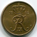 Монета Дания 2 эре 1962 год.