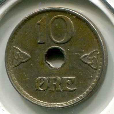 Монета Норвегия 10 эре 1948 год.