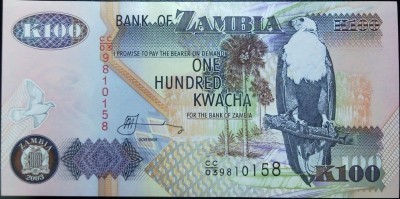 Замбия, Банкнота 100 квачей