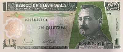 Банкнота Гватемала 1 кетцаль 2006 год. 