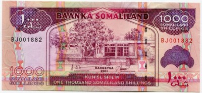 Банкнота Сомалиленд 1000 шиллингов 2011 год.