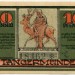 Банкнота город Тангермюнде 10 пфеннигов 1921 год.