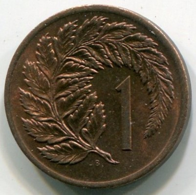 Монета Новая Зеландия 1 цент 1967 год.
