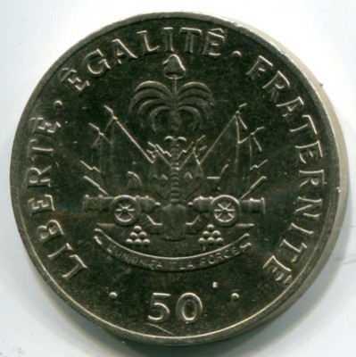 Монета Гаити 50 сантимов 1995 год.