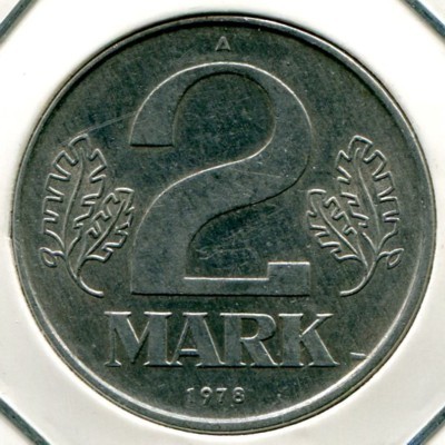 Монета ГДР 2 марки 1978 год. А