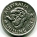Монета Австралия 1 шиллинг 1955 год.