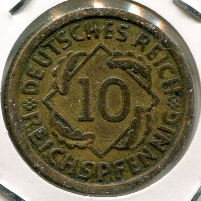 Монета Германия 10 рейхспфеннигов 1935 год. E