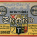 Банкнота коммуна Штайнфельд 1 марка 1921 год.