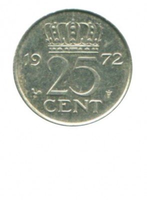 Нидерланды 25 центов 1972 г.