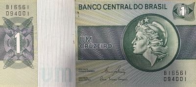Банкнота Бразилия 1 крузейро 1980 год. 