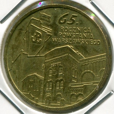 Монета Польша 2 злотых 2009 год. 65 лет Варшавскому восстанию.
