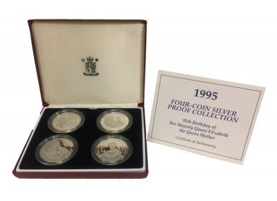 Набор монет Остров Вознесения 1995 г. 95 лет со дня рождения Королевы Матери