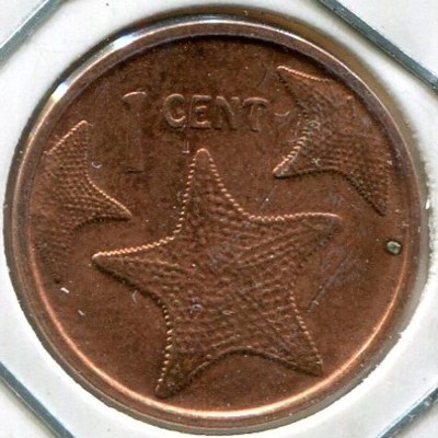Монета Багамские острова 1 цент 2015 год.