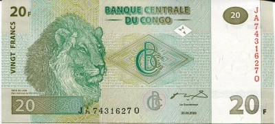 Конго, Банкнота 20 франков