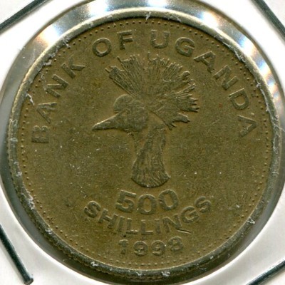Монета Уганда 500 шиллингов 1998 год.