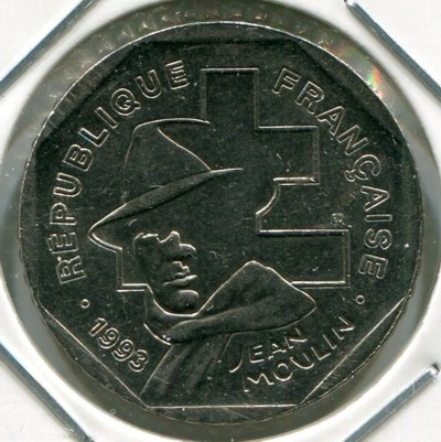 Монета Франция 2 франка 1993 год.