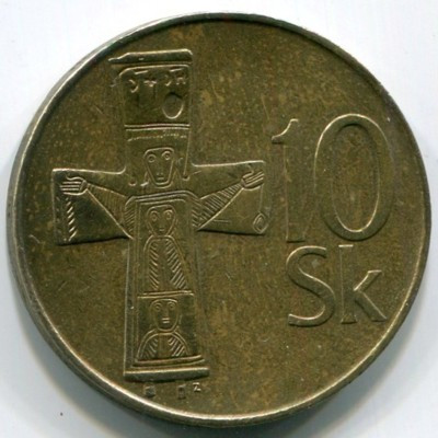 Монета Словакия 10 крон 1995 год.