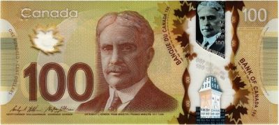 Банкнота Канада 100 долларов 2011 год.