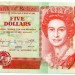 Банкнота Белиз 5 долларов 2011 год.