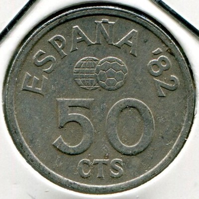 Монета Испания 50 сантимов 1980 год.